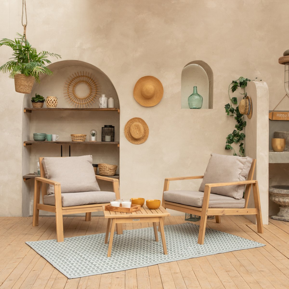 Acacia garden furniture - 2 places